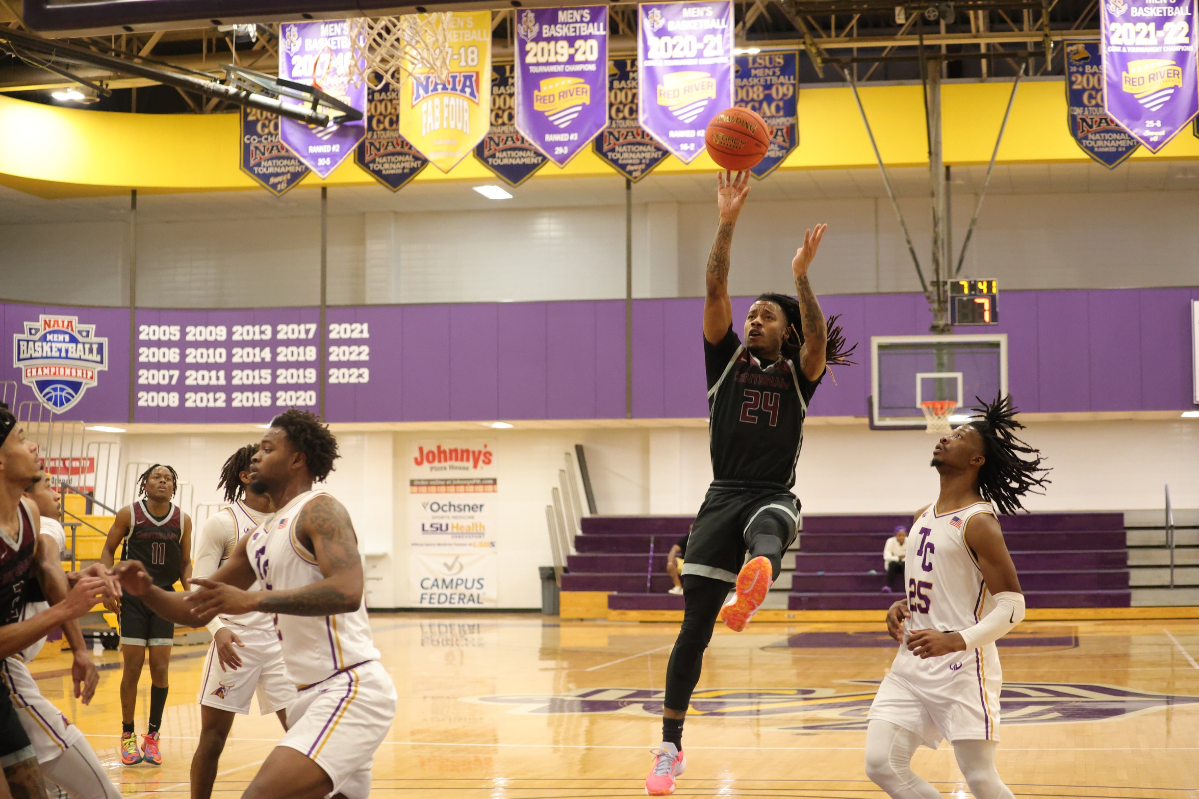 Senior G AJ Hall and the Gents fell short, 67-61, on Tuesday to Texas College.