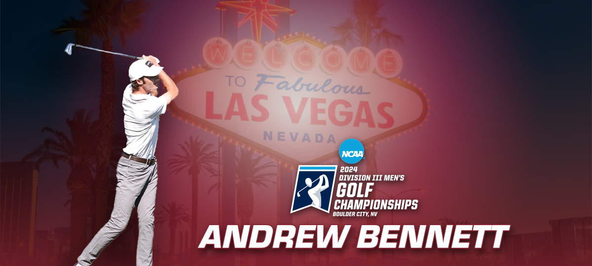 Senior Andrew Bennett tees off in the NCAA Championships on Tuesday.