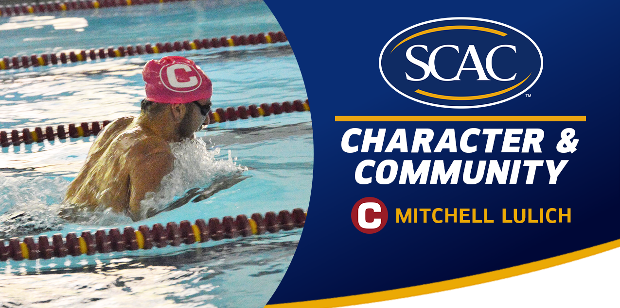 Mitchell Lulich, Centenary College, Men's Swimming & Diving - Character & Community
