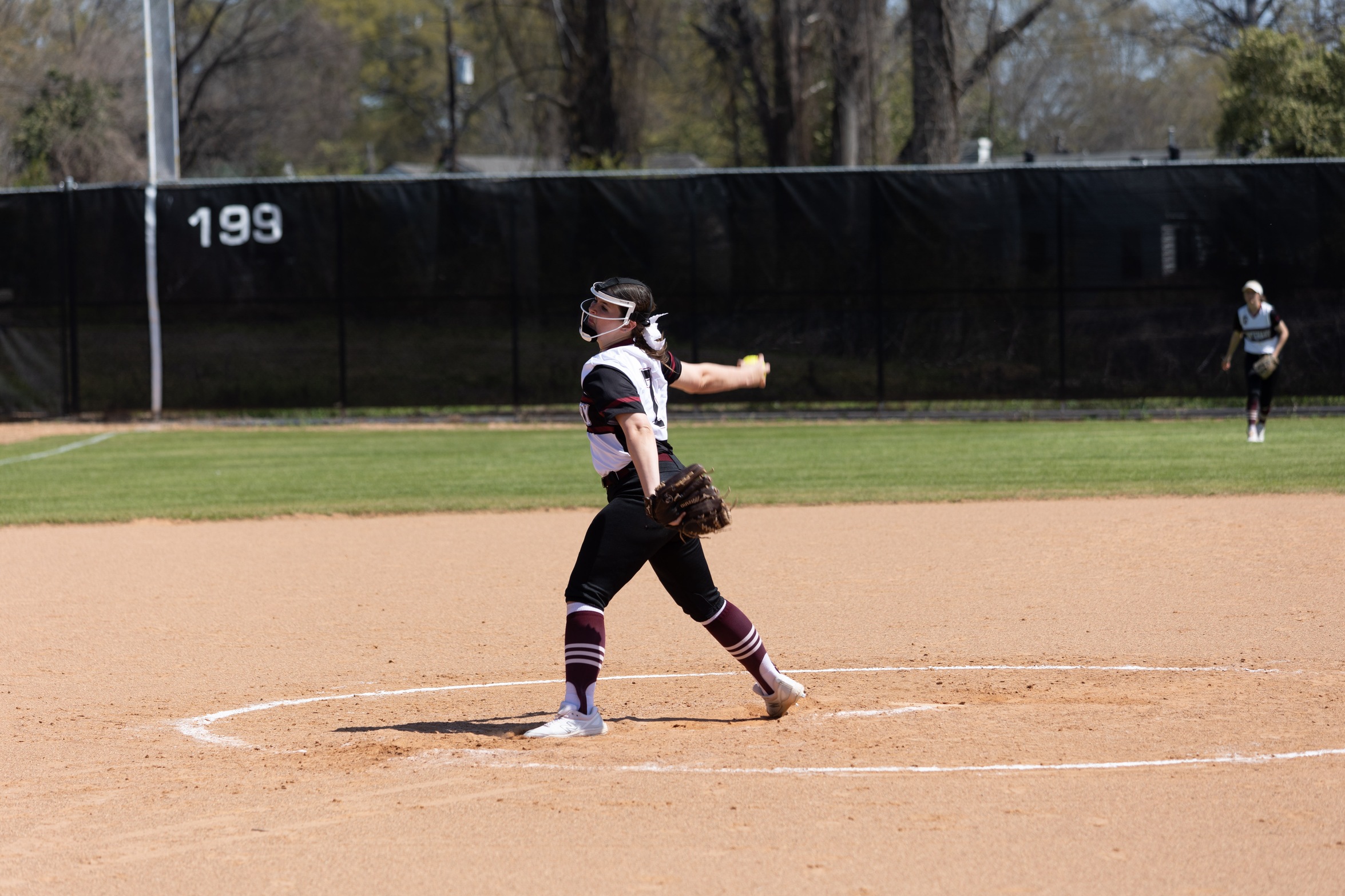 Freshman Anna Scarbock went nine innings on Saturday to help the Ladies earn a DH split with Southwestern.