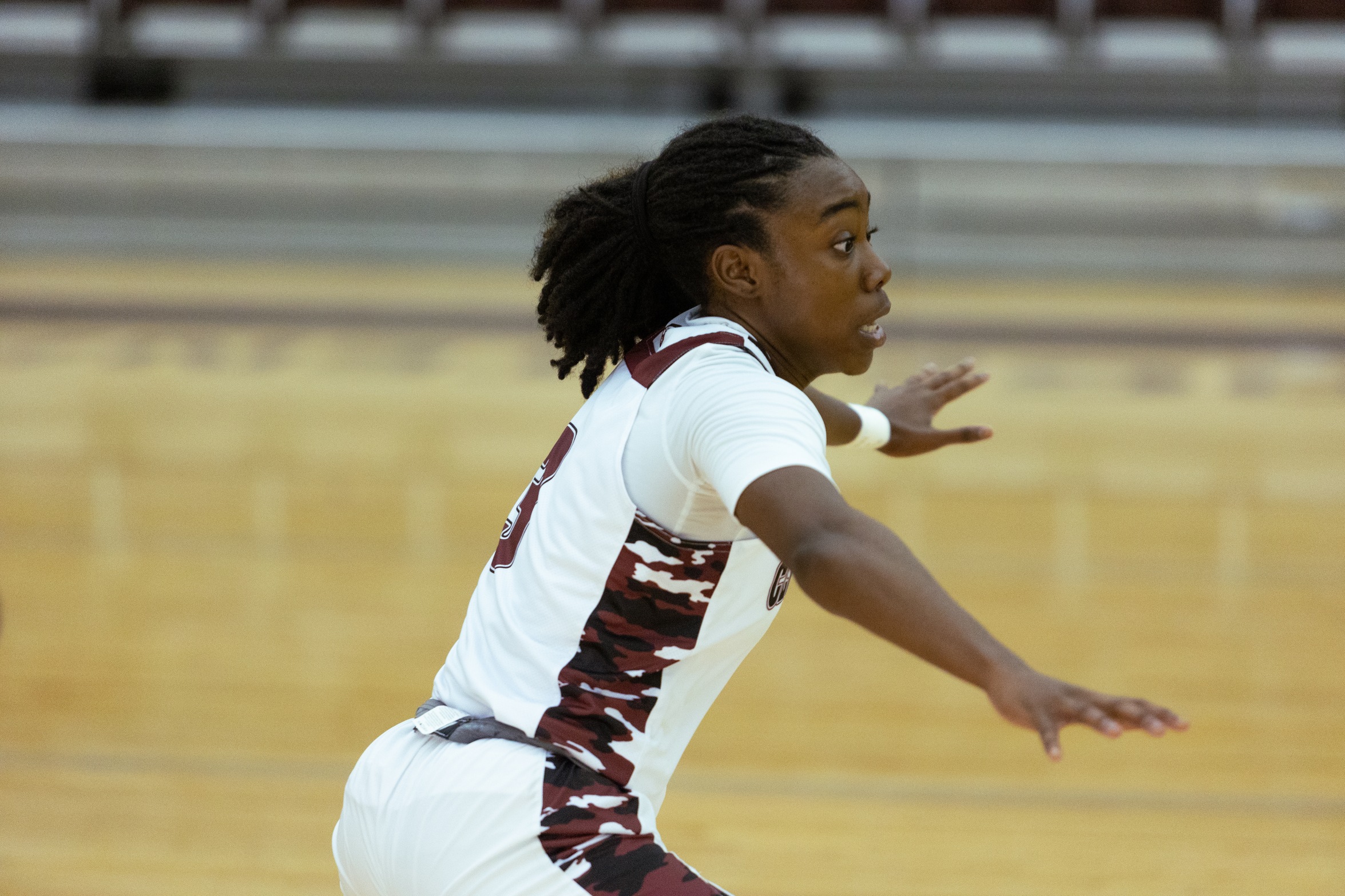 Junior G Amiyah Barrow and the Ladies are back on their home court to face Millsaps on Friday.

PHOTO: Isabell Gonzales