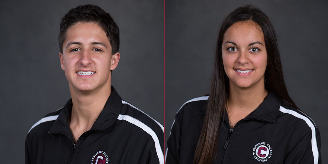 Freshmen Miguel Vasquez (left) and Brianna Serret (right) both picked up an individual event wins to lead Centenary.